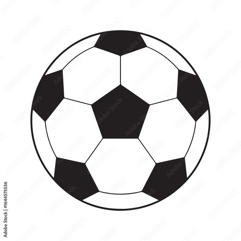 Fototapeta premium Classic Black and White Soccer Ball Illustration football