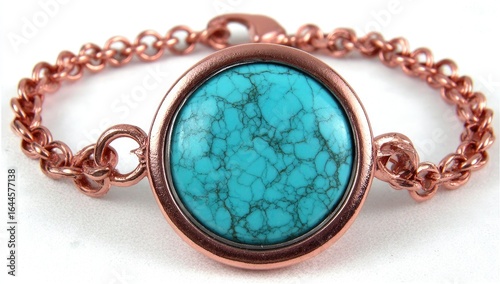 Copper bracelet with turquoise stone
