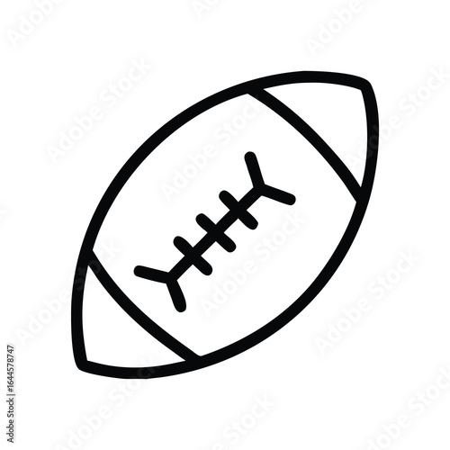 Simple black line art of an American football.