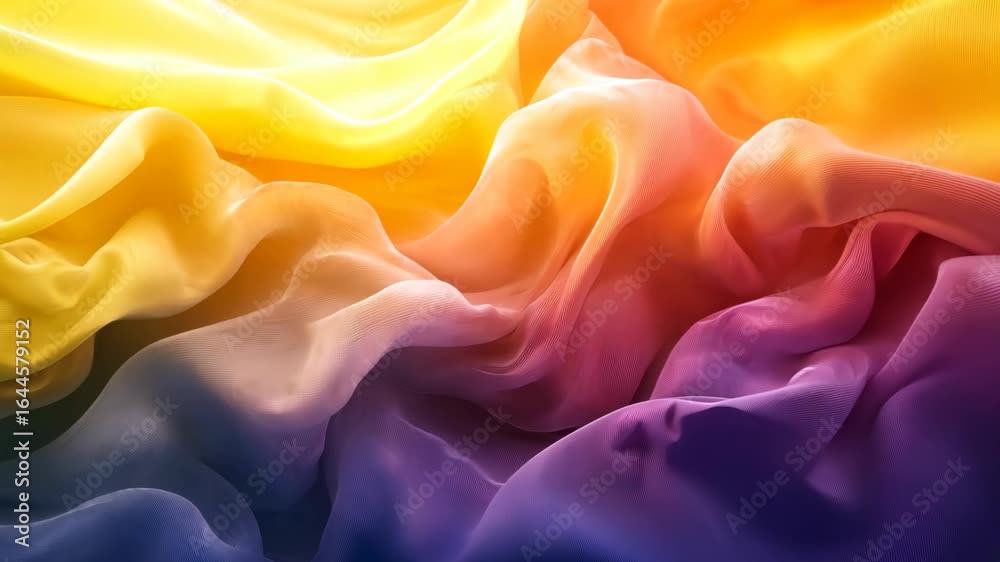 Abstract Flowing Fabric Dynamic Waves of Color and Texture in Motion.