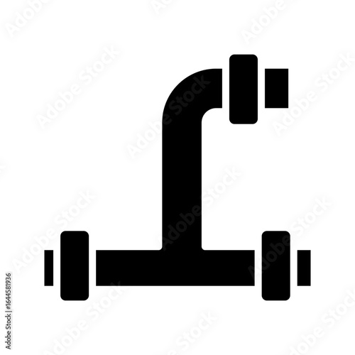 Pipeline. Pipe with valve and tap for gas, oil, plumbing or water. Vector illustration.
