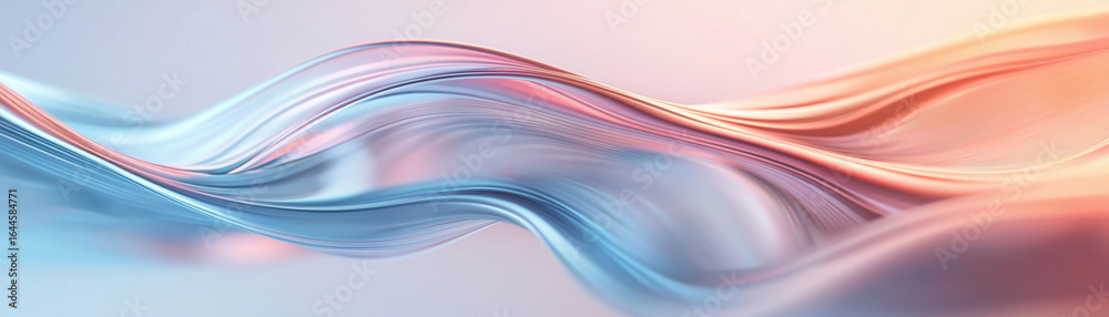 Naklejka premium Abstract flowing waves in soft pastel colors create serene atmosphere