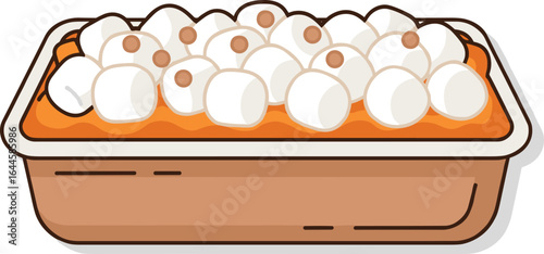 Sweet Potato Casserole with Marshmallows Illustration