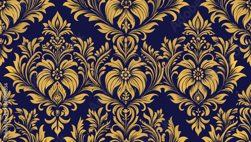 Damask seamless emboss pattern background vector classical luxury old damask ornament royal victorian seamless texture for wallpapers textile wrapping vintage exquisite floral baroque template
