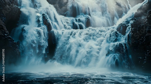 waterfall on the rocks