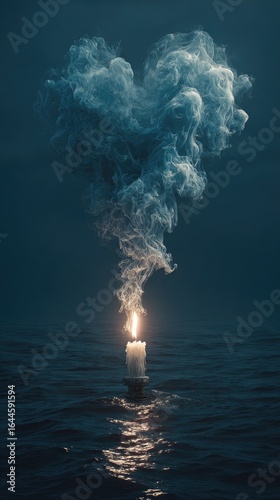 Heart Cloud Above Reflecting Water