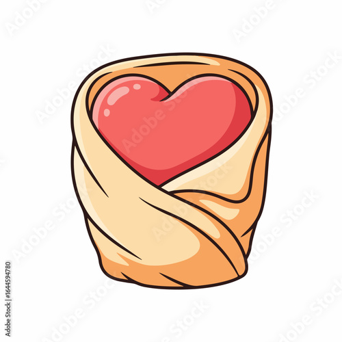 Cherished newborn heart swaddled securely, symbolizing new life, love, and tender care.