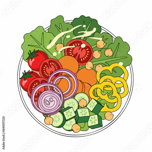 Vibrant healthy salad bowl bursting with fresh ingredients, perfect for a nourishing meal