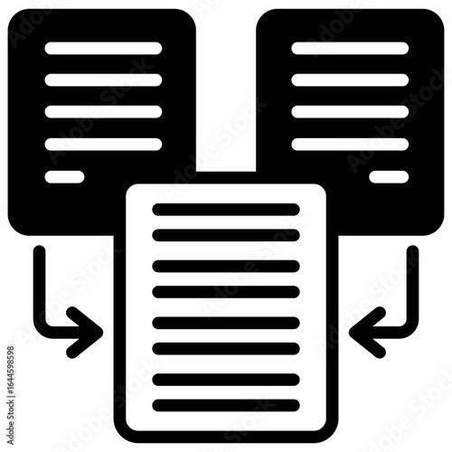 Merge Task Icon Mini Illustration Icon. Use For Modern Concept, Print, Ui, Ux Kit, Web And App Development. Vector Related To Office, Education, Examination And More