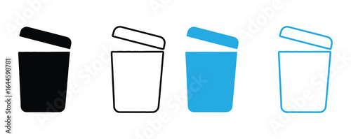 Trash bin. Vector isolated icons. Trash can icons and recycle icons set.Delete icon set. delete button trash remove cancel undo throw remove editable stroke line icon collection. Vector illustration.