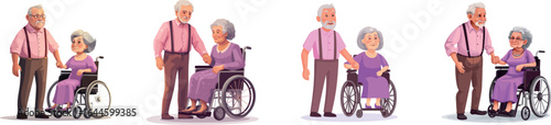 A grandmother and grandfather, who are both older in age