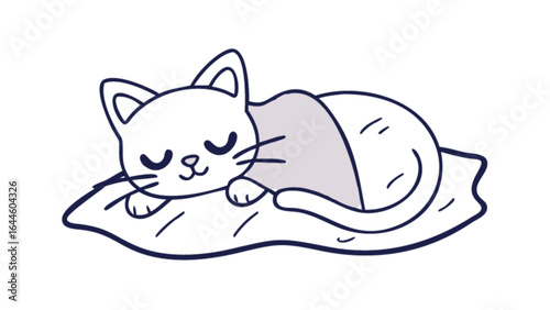 Cute sleeping cat vector illustration for pet lovers and animal themed designs adorable feline graphic design