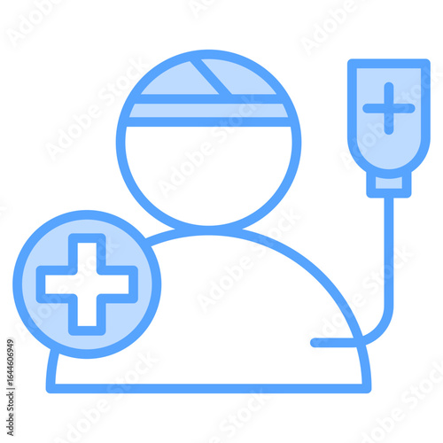 Patient Blue Icon Element For Design