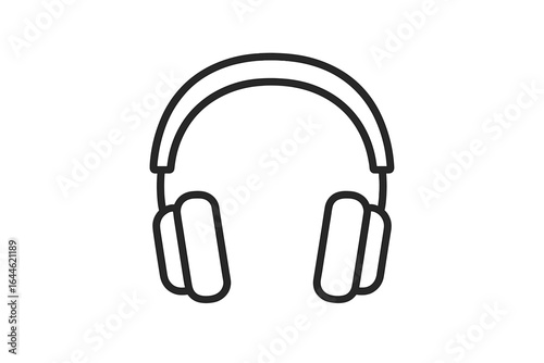 Headphone line icon. Headset symbol for music, audio, podcast, or gaming. DJ sound equipment. Listen concept. Customer support or call center. Simple outline vector.