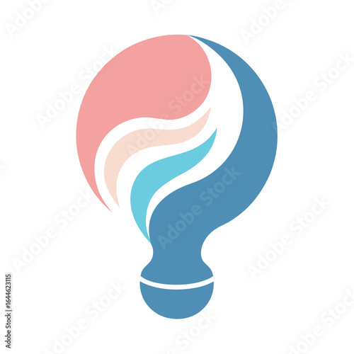 Abstract flowing wave curve gracefully transitions into a rounded bulbous base representing organic growth and fluid motion