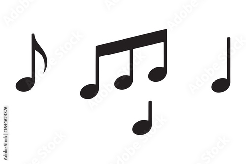 Black musical notes on white background symbol