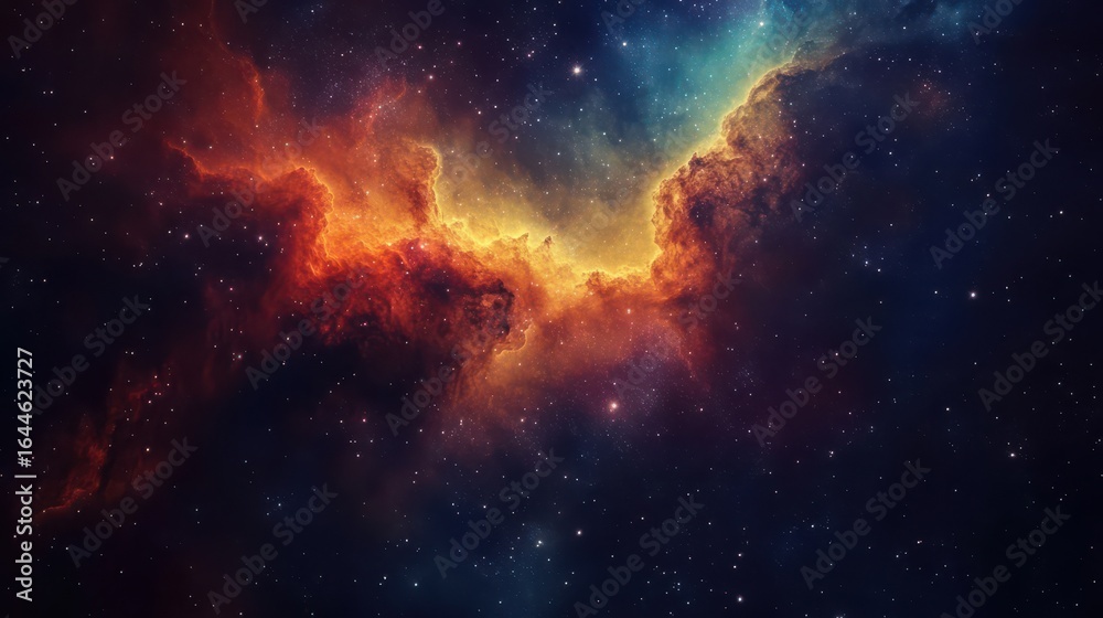 Fototapeta premium Vast and Serene Nebula in Outer Space at Night