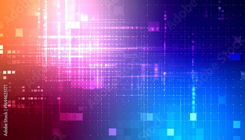 Wallpaper Mural Abstract digital artwork with vibrant color gradients and pixelated patterns Torontodigital.ca