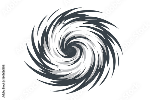 Typhoon vector illustration, powerful tropical storm symbol, cyclone and hurricane swirling vortex, weather icon, natural disaster concept, transparent background design