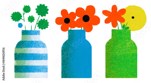 Isolates, funny things, potted flowers, cakes, sweets, Freaky style vector children's illustration, children's web design decorations, Freaks creative style, vector graphics for sites, landing pages, 