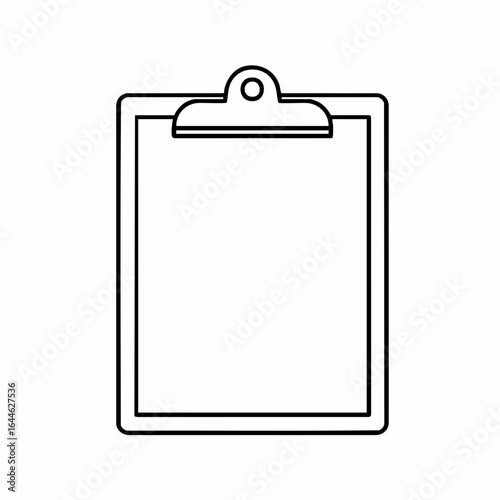 Minimalist Clipboard Outline with Rounded Corners and Circular Hanger Detail
