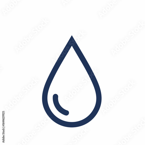 Single Dark Blue Water Drop Outline Icon