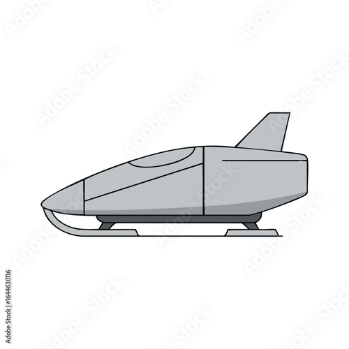 Gray Outline of a Modern Luge or Bobsled