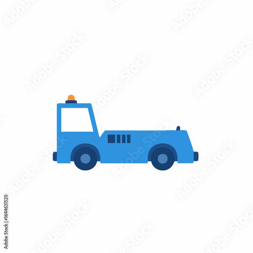 Simple Illustration of a Blue Airport Tug