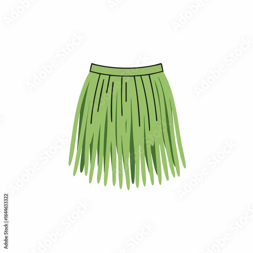 Stylized Green Grass Skirt Illustration