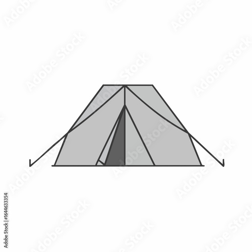 Simple Gray Camping Tent Illustration