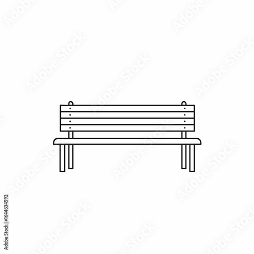 Simple Linear Illustration of a Park Bench for Relaxation and Leisure.