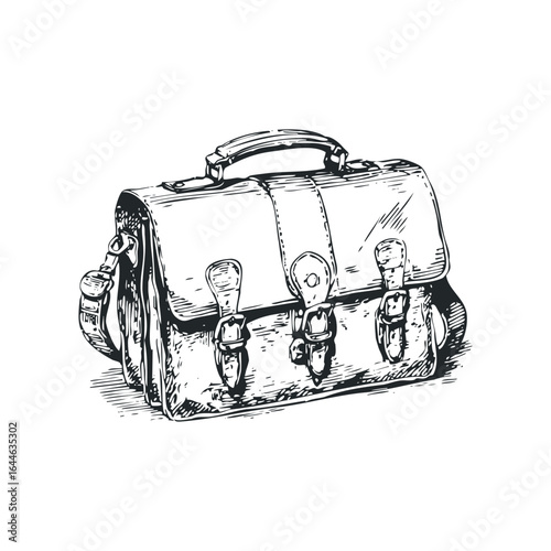 Classic Satchel Bag with Buckles and Handle