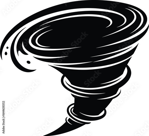 A powerful tornado swirling with intense energy, symbolizing nature's destructive force and the dynamic motion of a severe weather event