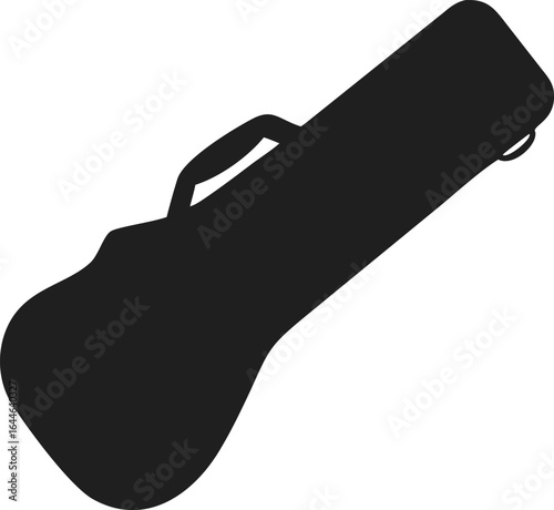 Simple Silhouette Guitar Case Musical Instrument Protection Accessory Illustration