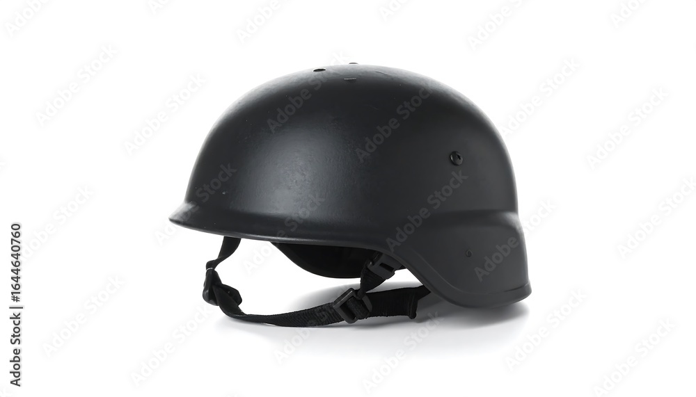 Fototapeta premium Robust headgear military helmet showcasing safety and preparedness on white background