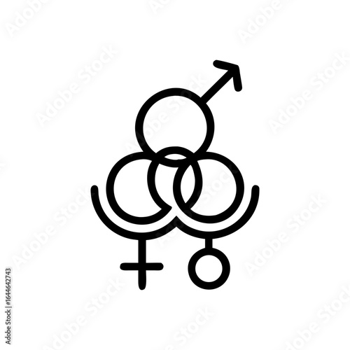Abstract illustration representing gender symbols combined in a conceptual design.