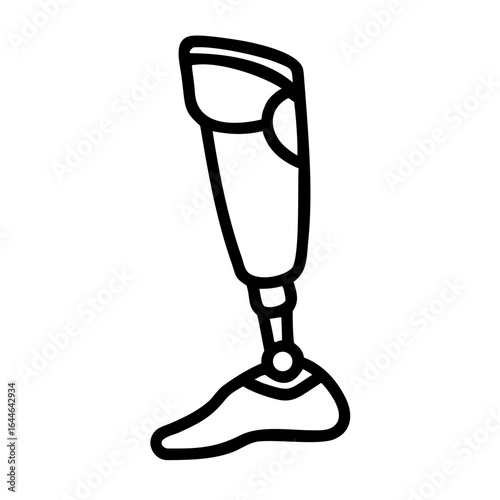 Stylized image of a prosthetic leg, showcasing modern design and functionality with intricate details.