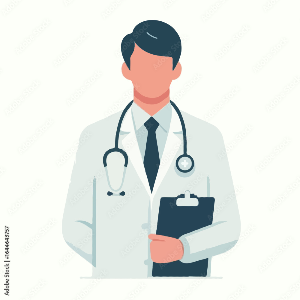 Fototapeta premium Flat vector illustration of a doctor