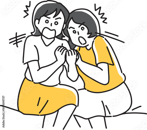 驚く2人の女性