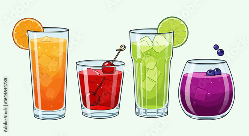 set of cocktails