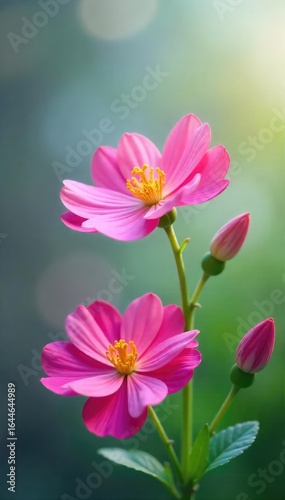 Close-up of vibrant, blooming flowers, gently swaying in a soft breeze, evoking a sense of natural, tranquil breathing Perfect for wellness, spa, or nature-themed projects , organic, plant, purple