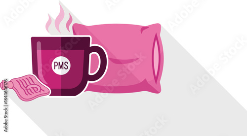 PMS Relief Hot Drink Heating Pad and Pillow for Comfort.