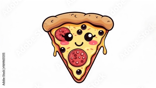 Cute cartoon pizza slice