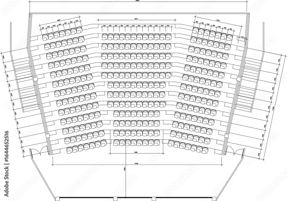 custom made wallpaper toronto digital2D Seating Layout Plan of Large Auditorium with Entrance Door Vector