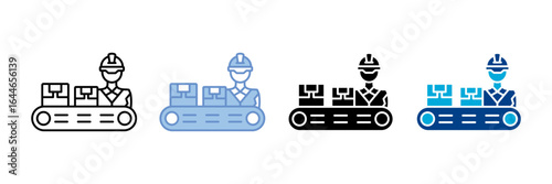 Packaging Line   Icon Set Multiple Style Collection