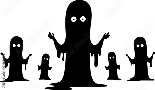 Cute Spooky Ghost Silhouettes