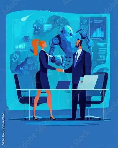 business negotiation with AI illustration