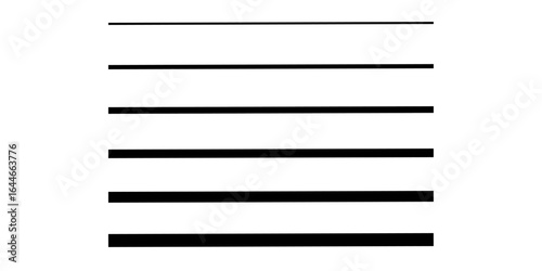 Vector Horizontal Line Collection – Thin to Thick Dividers, Stripes, and Minimalist Graphic Elements for Modern Design. Black lines on white background