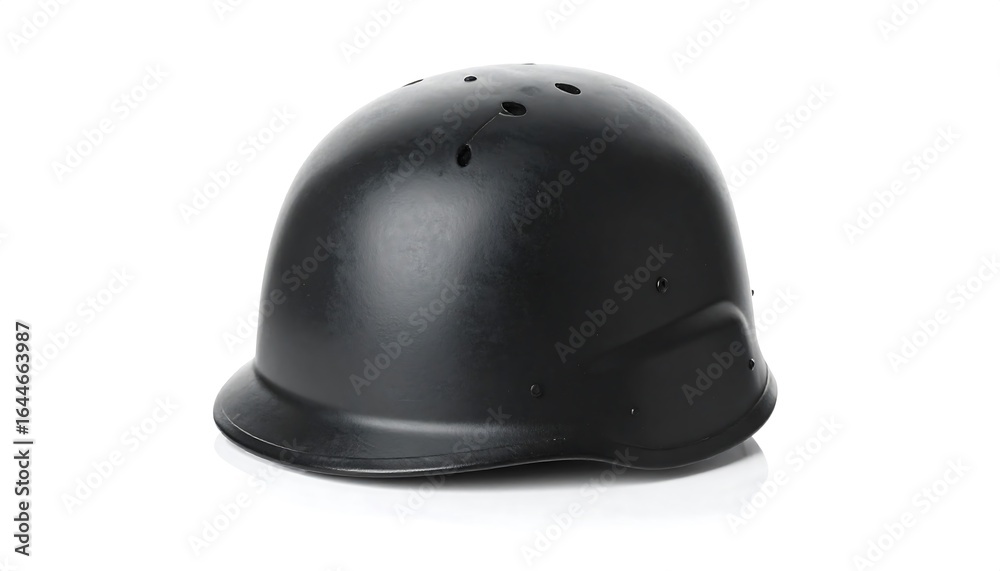 Fototapeta premium Sleek protection, showcasing a black riot helmet for safety and security purposes