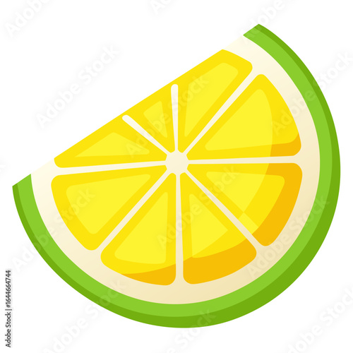 Slice of lime isolated on white background